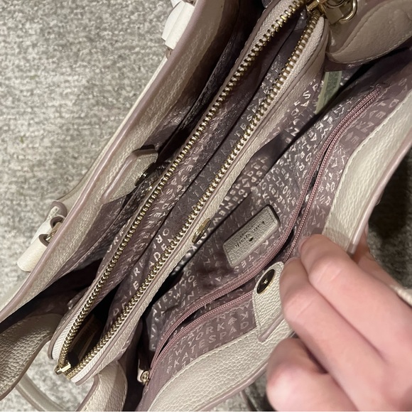 kate spade Evangelie Larchmont Avenue satchel in soft limestone - Picture 7 of 15